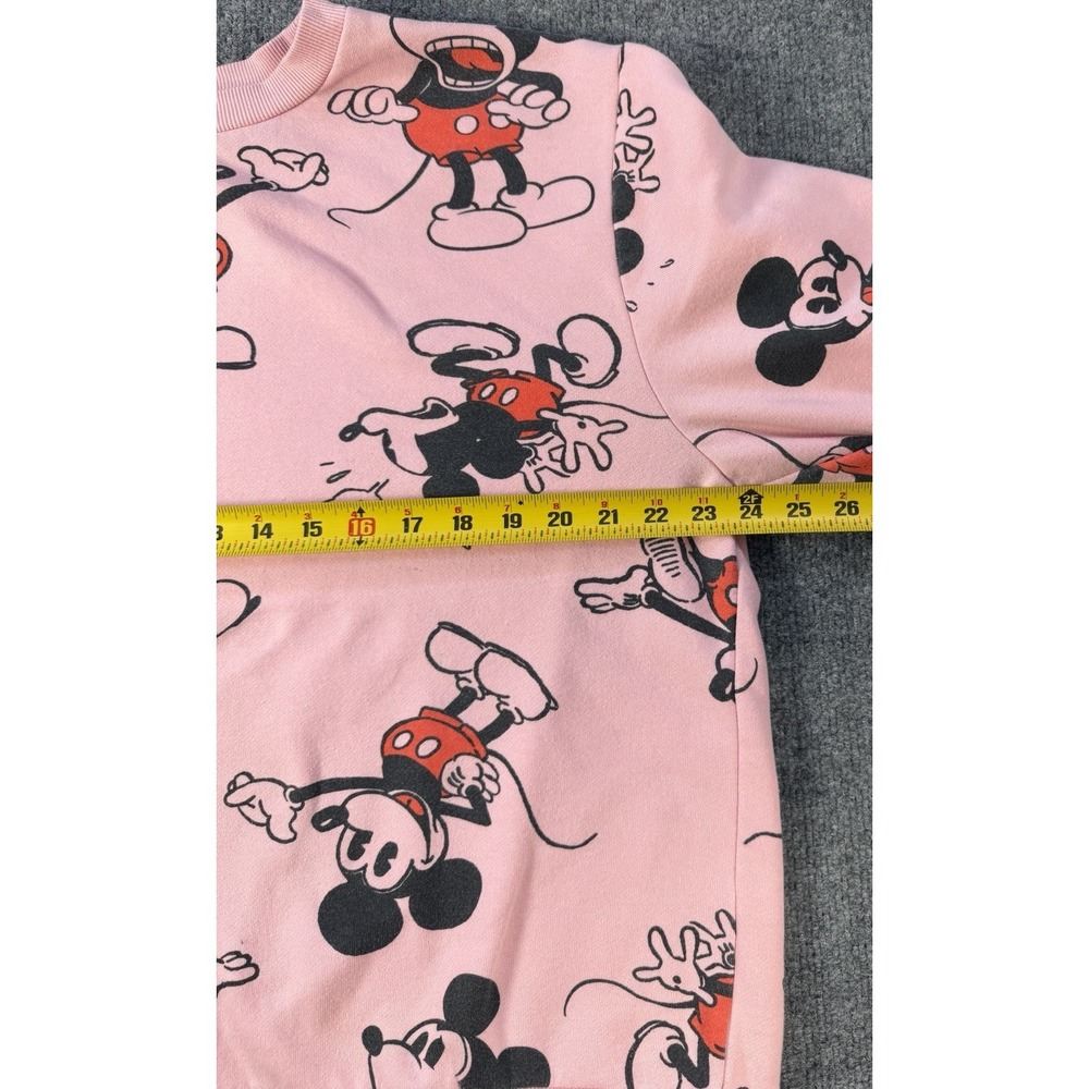 Disney 100 Mickey Mouse All Over Print Pink Crewneck Sweatshirt Women's XL - Picture 4 of 8